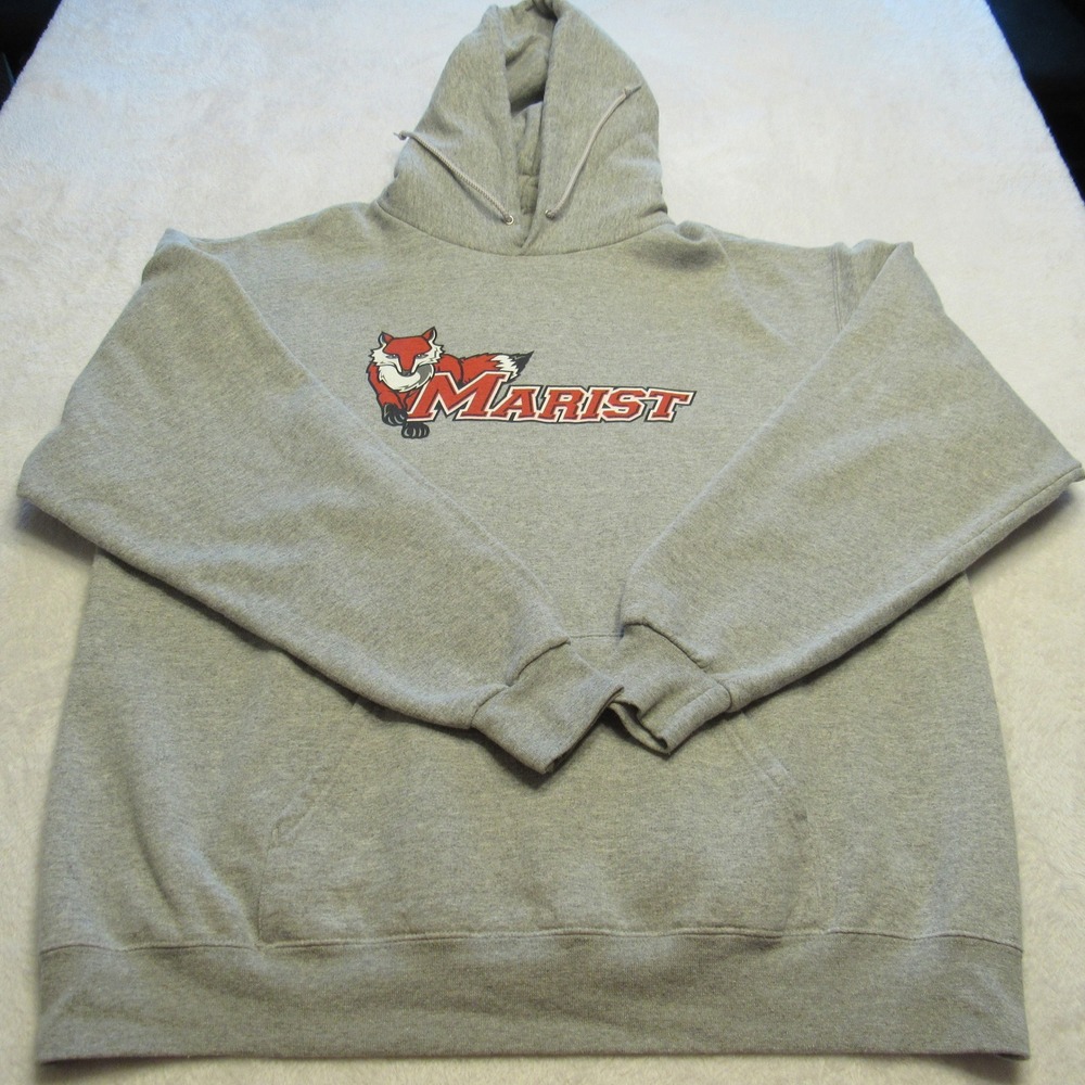 Champion Hoodie Men's XL Gray Marist Red Foxes Eco Fleece Sweatshirt
